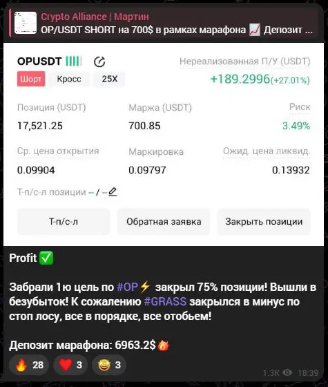 Убыток по GRASS и снижение заявленного депозита марафона