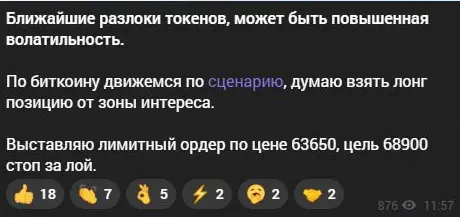 Торговая идея с ценой входа, целью и описанием стопа