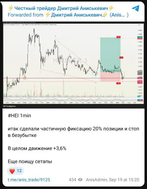 Пересланный пример Premium-сделки Дмитрия Аниськевича с движением 3,6 процента